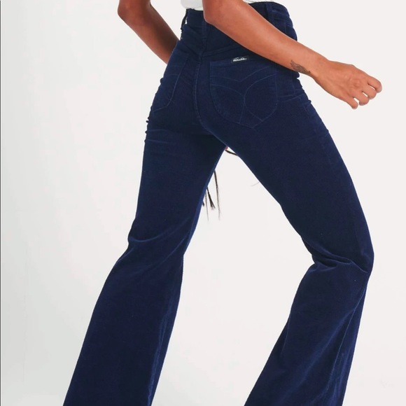 ๐ Rollaโs Eastcoast Corduroy Flares in Midnight Navy - Picture 6 of 15